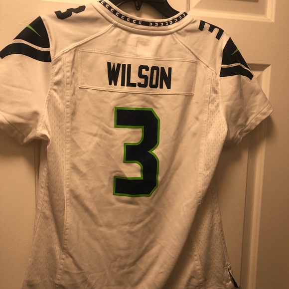 Nike Players NFL Seattle Seahawks #3 Wilson Jersey White Size Medium - Picture 9 of 14